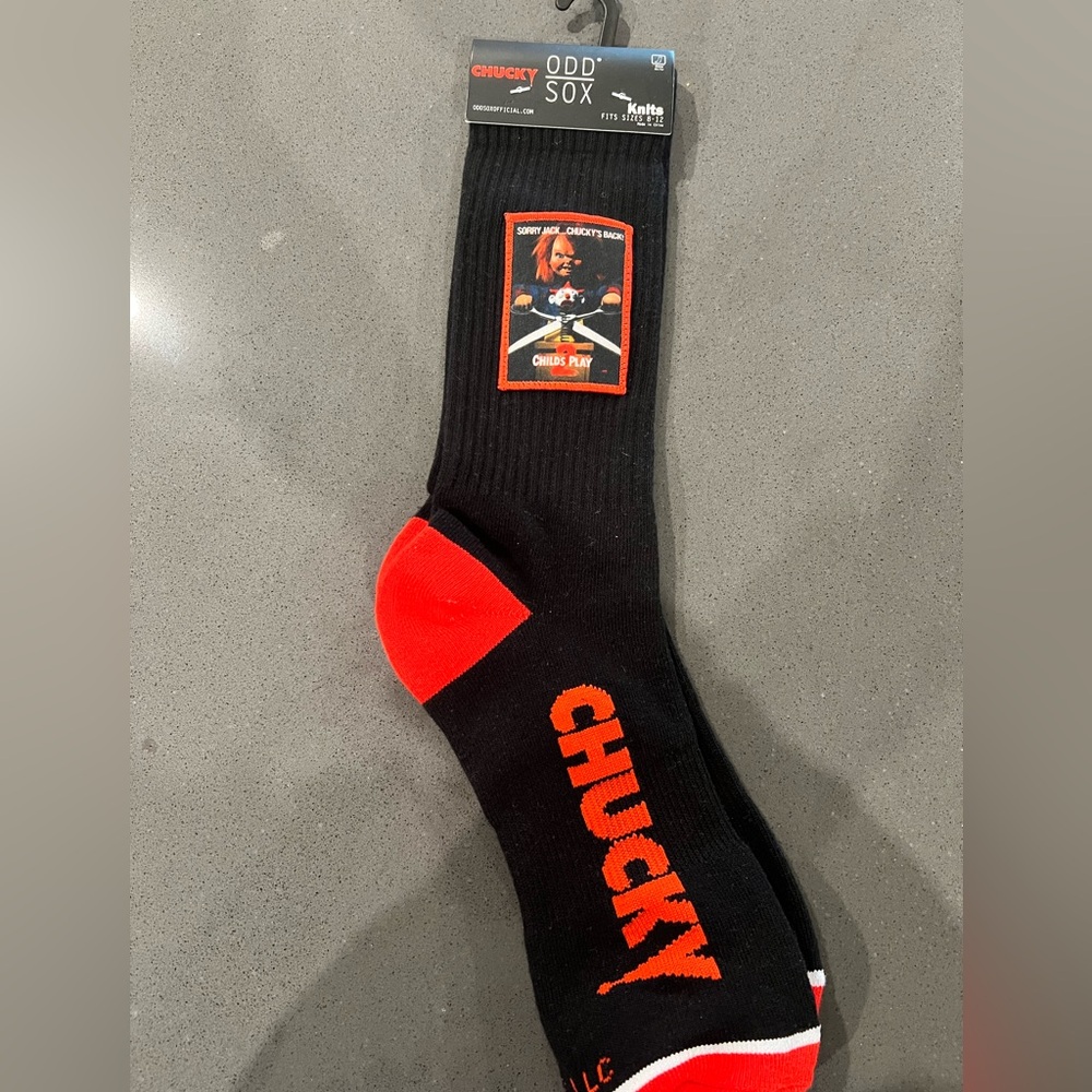 NWT Chucky Black and Red Horror Socks